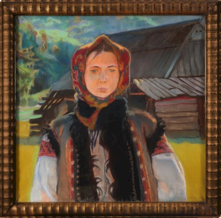 JAROCKI Władysław Hucułka w słonecznym pejzażu (1910)