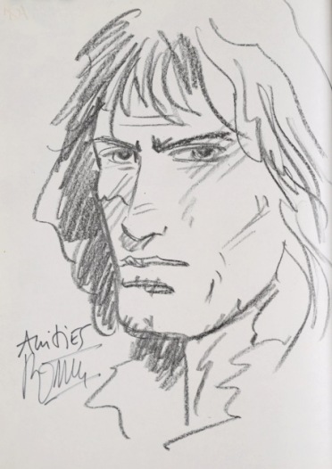 ROSIŃSKI Grzegorz "Thorgal" - francuskojęzyczne wydanie komiksu "Thorgal - Słoneczny miecz" z odręcznym rysunkiem autora