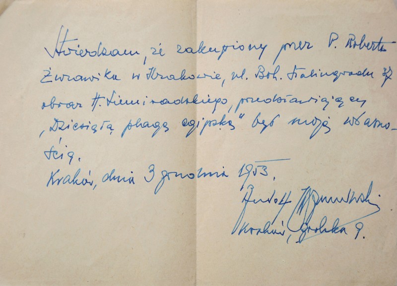 Henryk Siemiradzki obraz dow&oacute;d zakupu 