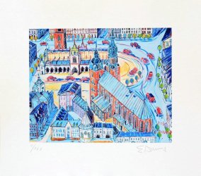 Krak&oacute;w - widok na Plac Mariacki oraz Rynek Gł&oacute;wny